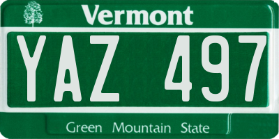 VT license plate YAZ497