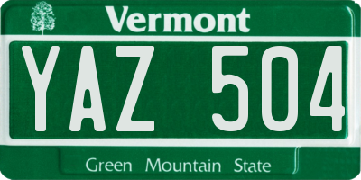 VT license plate YAZ504