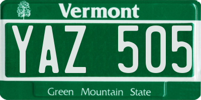VT license plate YAZ505