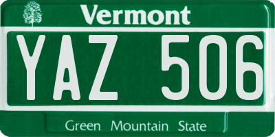VT license plate YAZ506