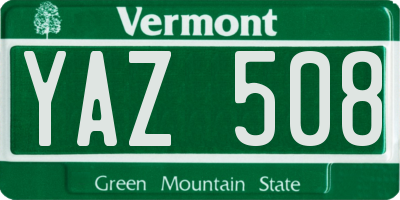 VT license plate YAZ508