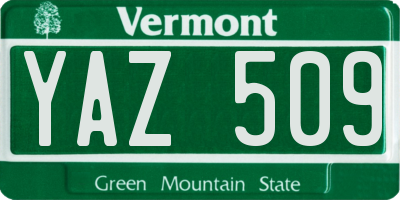 VT license plate YAZ509