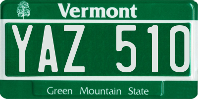 VT license plate YAZ510