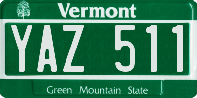 VT license plate YAZ511