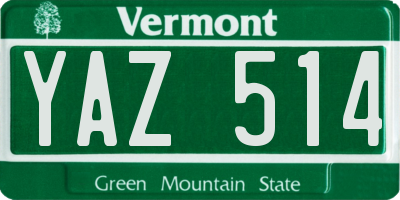 VT license plate YAZ514