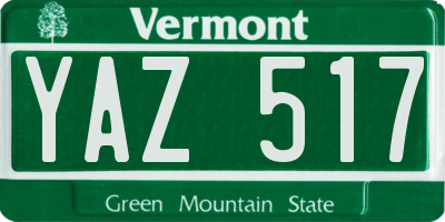 VT license plate YAZ517