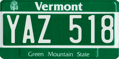 VT license plate YAZ518