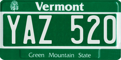 VT license plate YAZ520