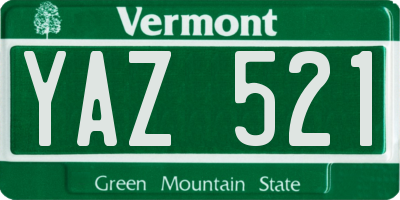 VT license plate YAZ521