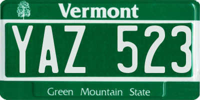 VT license plate YAZ523