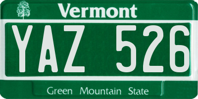 VT license plate YAZ526