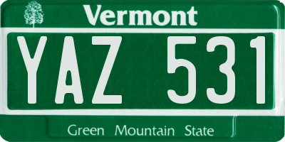 VT license plate YAZ531
