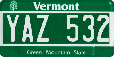 VT license plate YAZ532