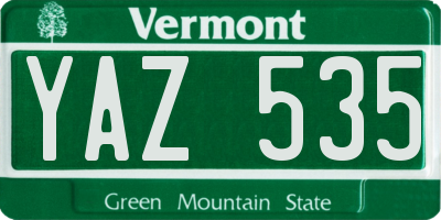 VT license plate YAZ535