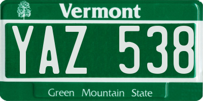 VT license plate YAZ538