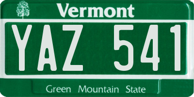 VT license plate YAZ541
