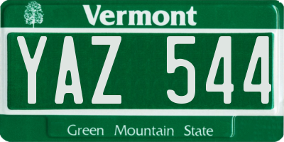 VT license plate YAZ544