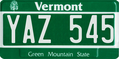 VT license plate YAZ545