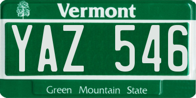 VT license plate YAZ546