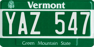 VT license plate YAZ547