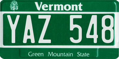 VT license plate YAZ548