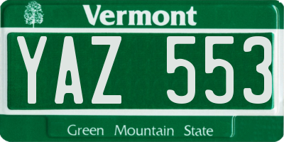 VT license plate YAZ553