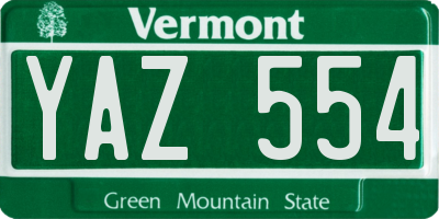 VT license plate YAZ554