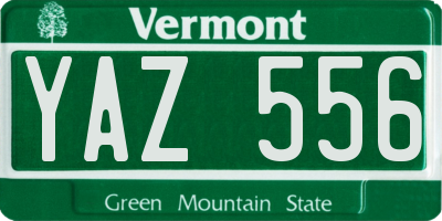 VT license plate YAZ556