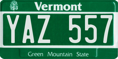 VT license plate YAZ557