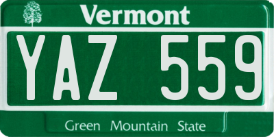 VT license plate YAZ559