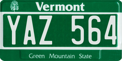VT license plate YAZ564