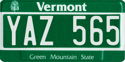 VT license plate YAZ565
