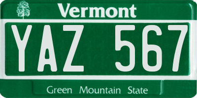 VT license plate YAZ567