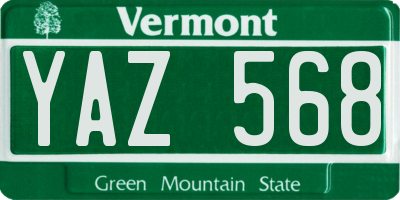 VT license plate YAZ568