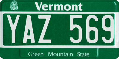 VT license plate YAZ569
