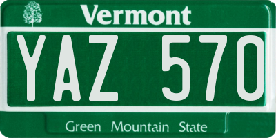 VT license plate YAZ570