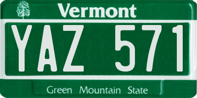 VT license plate YAZ571