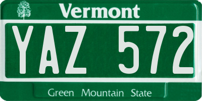 VT license plate YAZ572