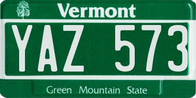 VT license plate YAZ573