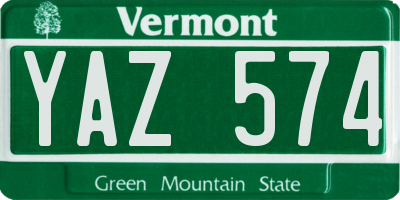 VT license plate YAZ574