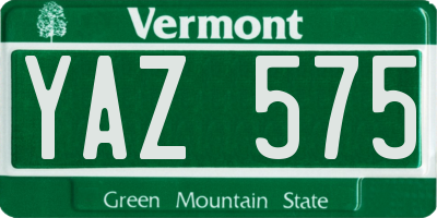 VT license plate YAZ575