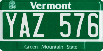 VT license plate YAZ576