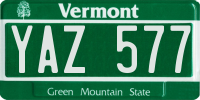 VT license plate YAZ577