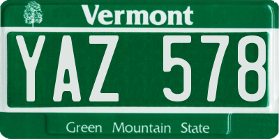 VT license plate YAZ578
