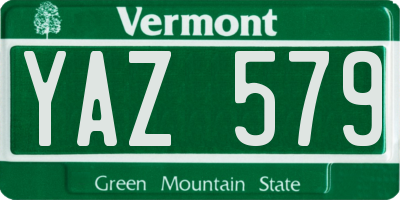 VT license plate YAZ579