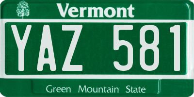 VT license plate YAZ581