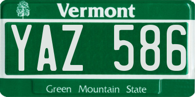 VT license plate YAZ586