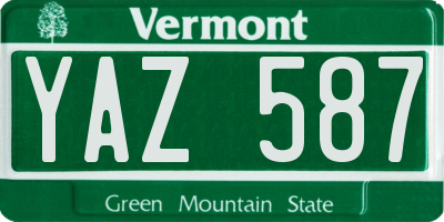 VT license plate YAZ587