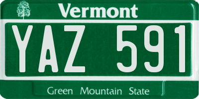 VT license plate YAZ591