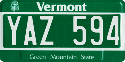 VT license plate YAZ594